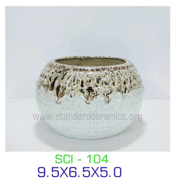 DOT BALL ( FLOW GLAZE) BIG (SCI - 104) - W-9.5 Inches  H- 5 Inches , SCI - 104